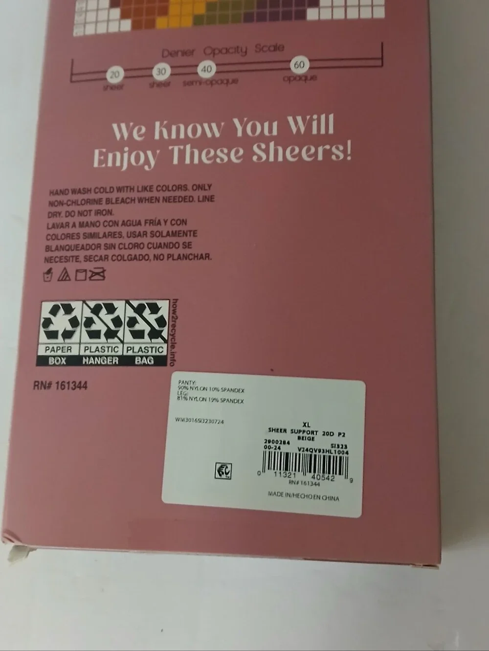 Silk Reflections Beige Light Support Sheer Pantyhose XL